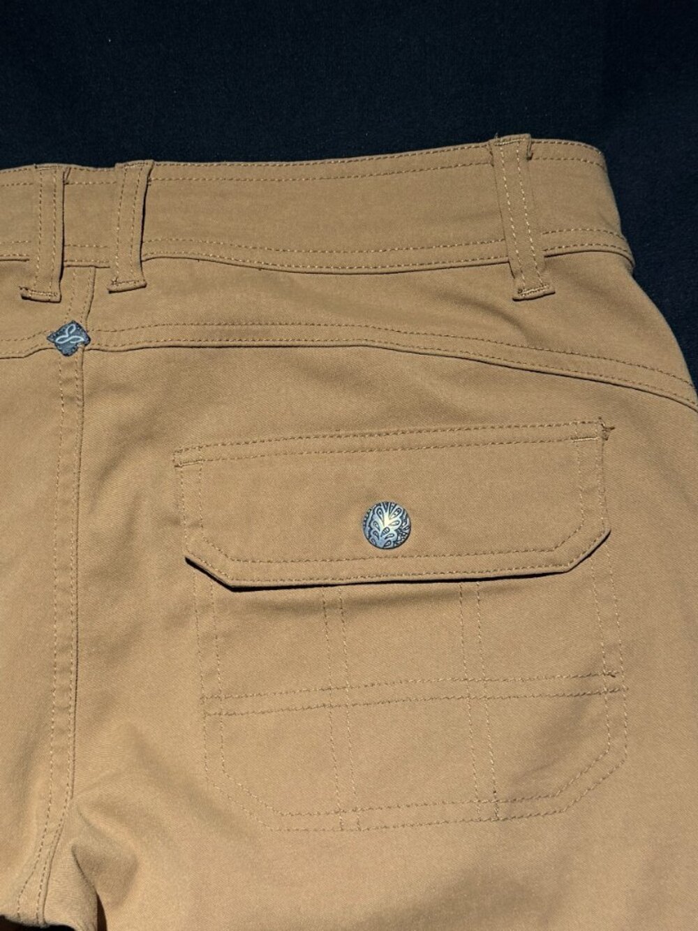 PrAna Womens Hiking Adventure Pants 6 Tan Stretch Hiking Straight Snap Hem - Picture 4 of 10